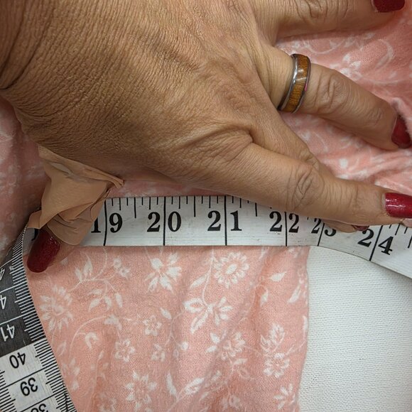 Lanz Of Salzburg Vintage Nightgown Pink Floral Flannel White Eyelet Size Small - Picture 7 of 8